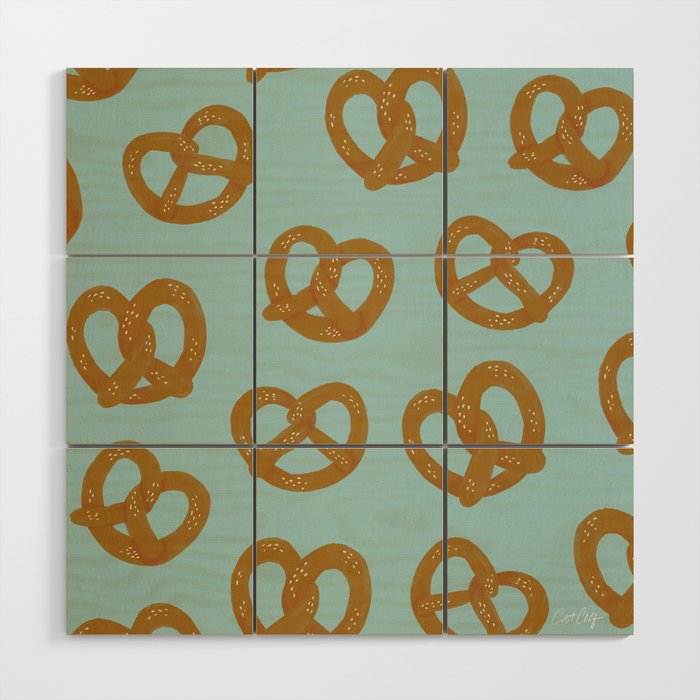 Pretzel Pattern - Mint Wood Wall Art Gallery Image 1