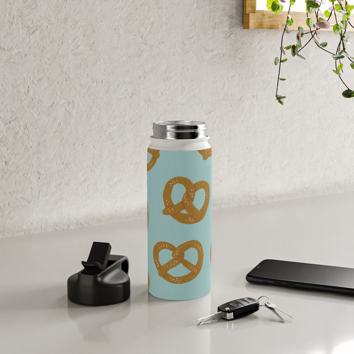 Pretzel Pattern - Mint Water Bottle Gallery Image 4