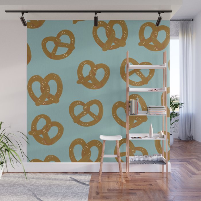 Pretzel Pattern - Mint Wall Mural Gallery Image 1