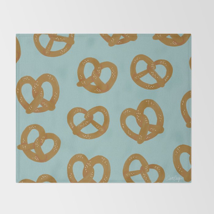 Pretzel Pattern - Mint Throw Blanket Gallery Image 2