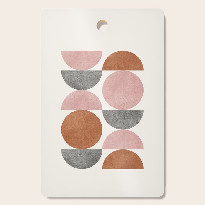 Pink brown retro scandinavian pattern Cutting Board Gallery Image 1
