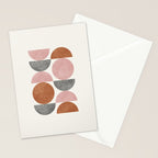 Pink brown retro scandinavian pattern Stationery Card Gallery Image 2