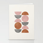 Pink brown retro scandinavian pattern Stationery Card Gallery Image 2