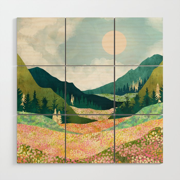 Spring Flower Vista Wood Wall Art Gallery Image 1