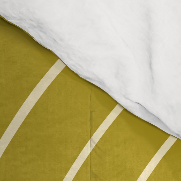 Minimal Line Curvature XVII Chartreuse Mid Century Modern Arch Abstract Comforter Gallery Image 4