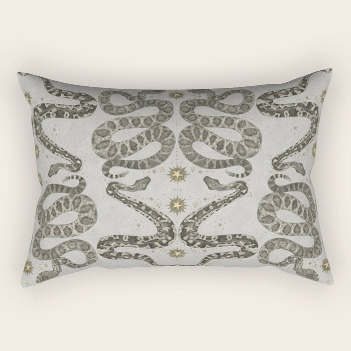 celestial snakes silver Rectangular Pillow Gallery Image 2