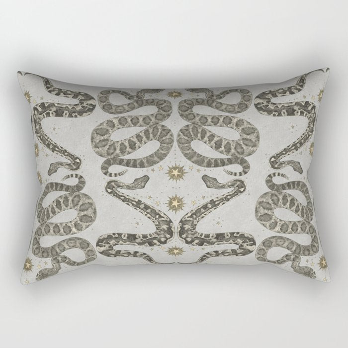 celestial snakes silver Rectangular Pillow Gallery Image 1