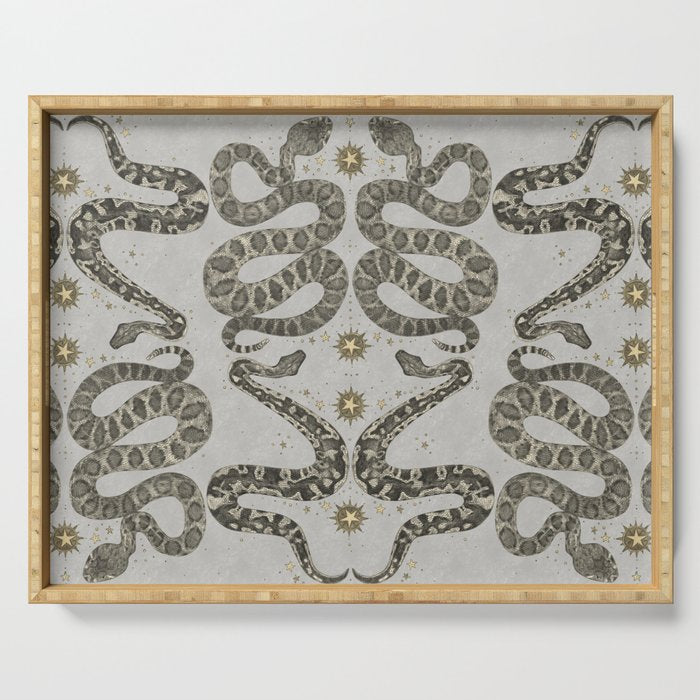 celestial snakes silver Serving Tray Gallery Image 1