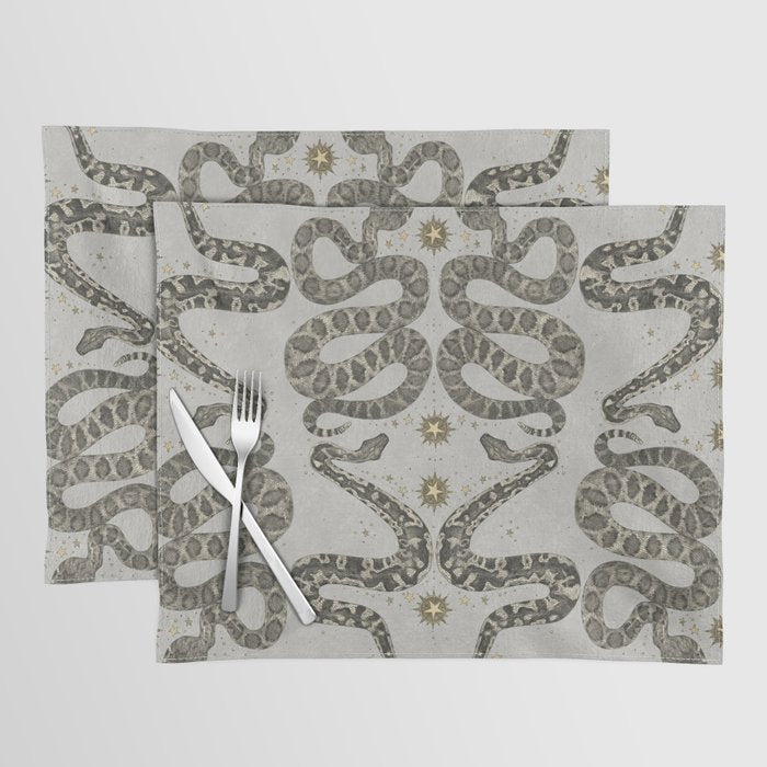 celestial snakes silver Placemat Gallery Image 1