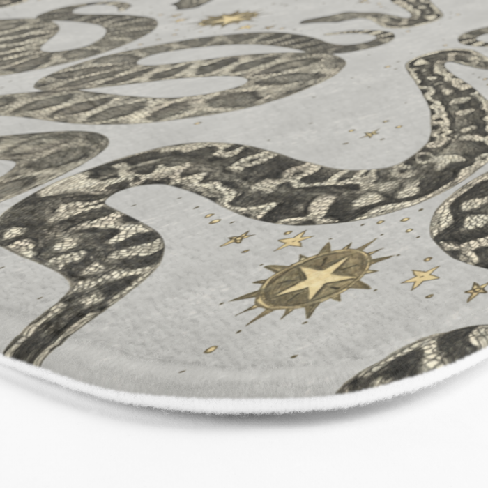 celestial snakes silver Bath Mat Gallery Image 3