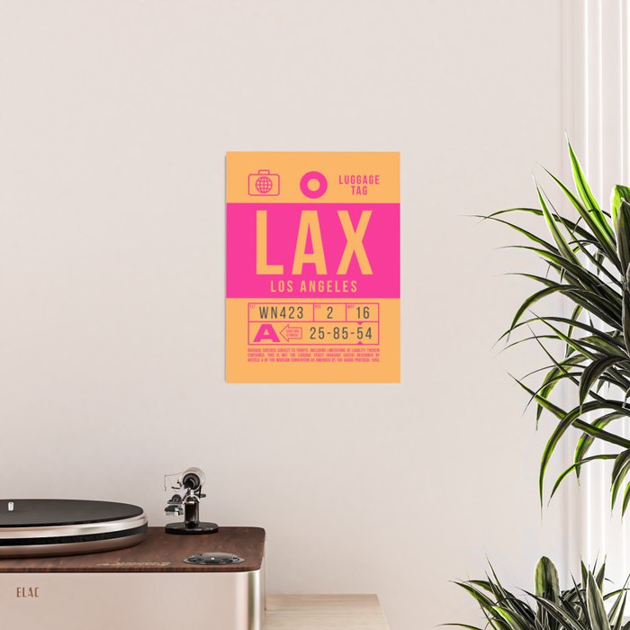 Luggage Tag B - LAX Los Angeles USA Poster Gallery Image 2