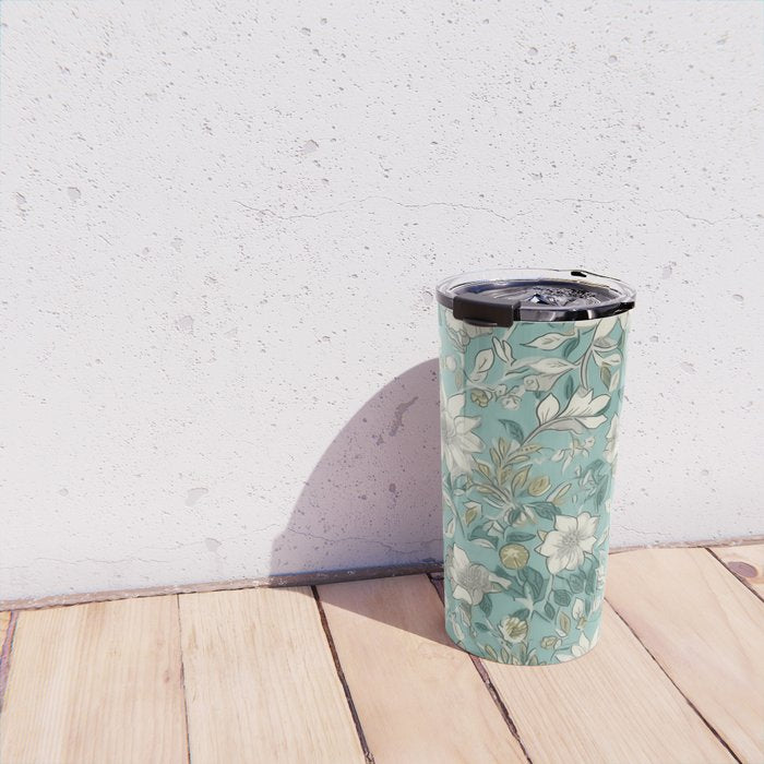 Elegant Vintage Floral Pattern Travel Mug Gallery Image 4