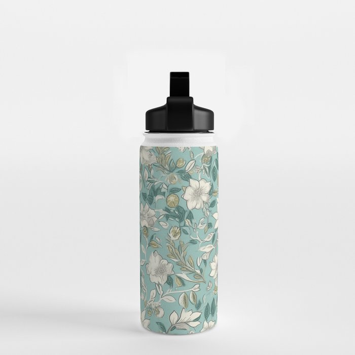 Elegant Vintage Floral Pattern Water Bottle Gallery Image 2