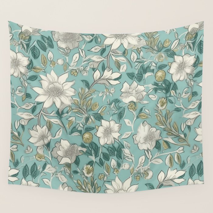 Elegant Vintage Floral Pattern Wall Tapestry Gallery Image 1