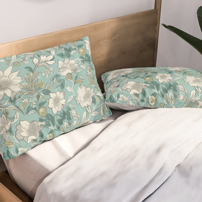Elegant Vintage Floral Pattern Pillow Sham Gallery Image 2