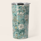 Elegant Vintage Floral Pattern Travel Mug Gallery Image 1