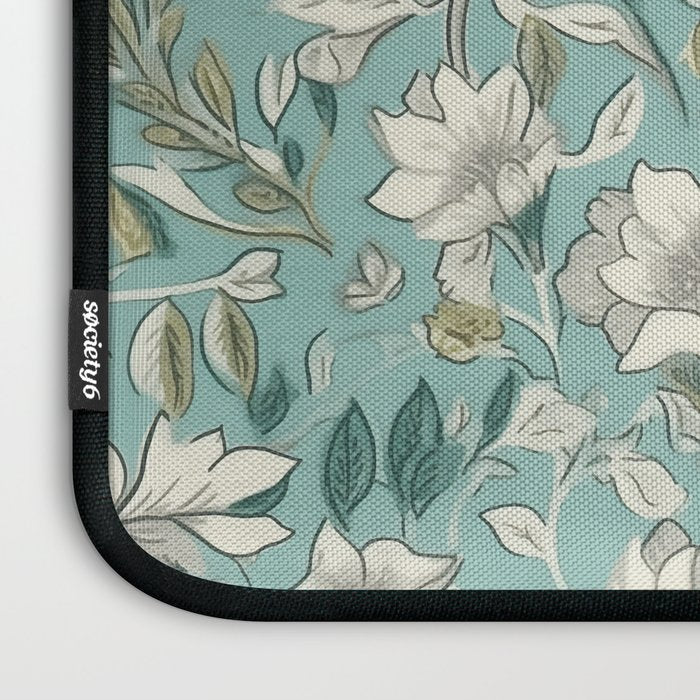 Elegant Vintage Floral Pattern Laptop Sleeve Gallery Image 3