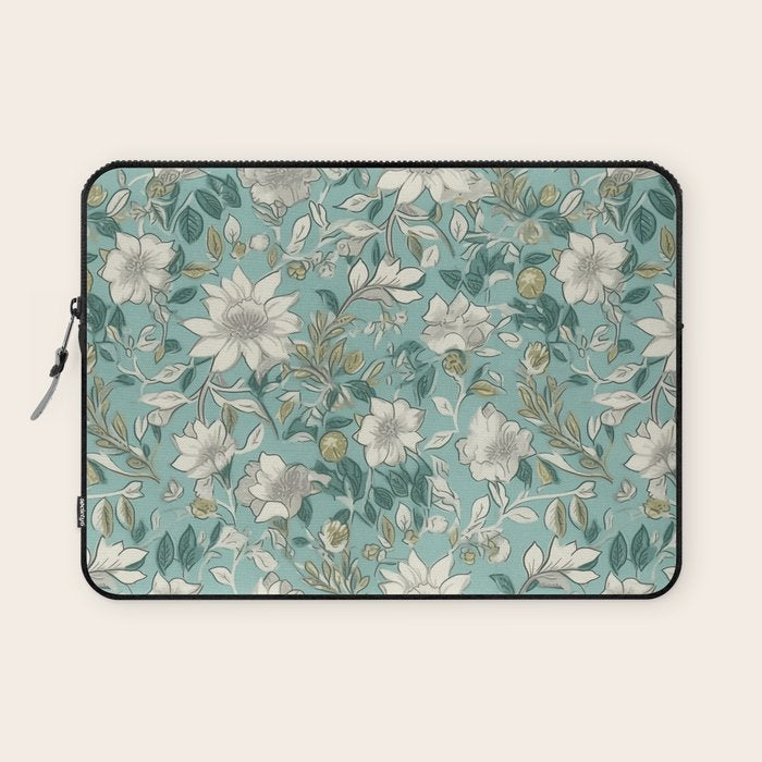 Elegant Vintage Floral Pattern Laptop Sleeve Gallery Image 1