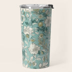 Elegant Vintage Floral Pattern Travel Mug Gallery Image 2
