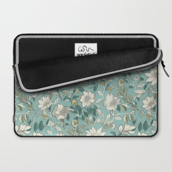 Elegant Vintage Floral Pattern Laptop Sleeve Gallery Image 2