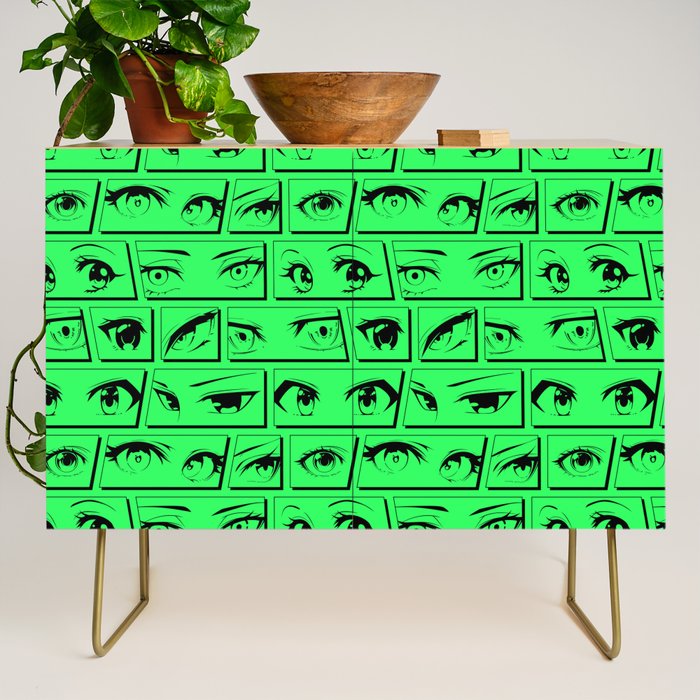 Anime eye cartoon comic art pattern Credenza Gallery Image 1