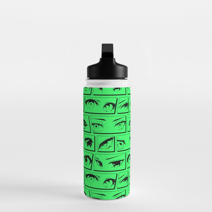 Anime eye cartoon comic art pattern Water Bottle Gallery Image 3