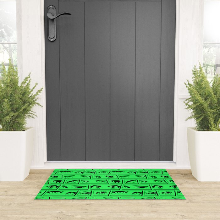 Anime eye cartoon comic art pattern Welcome Mat Gallery Image 3