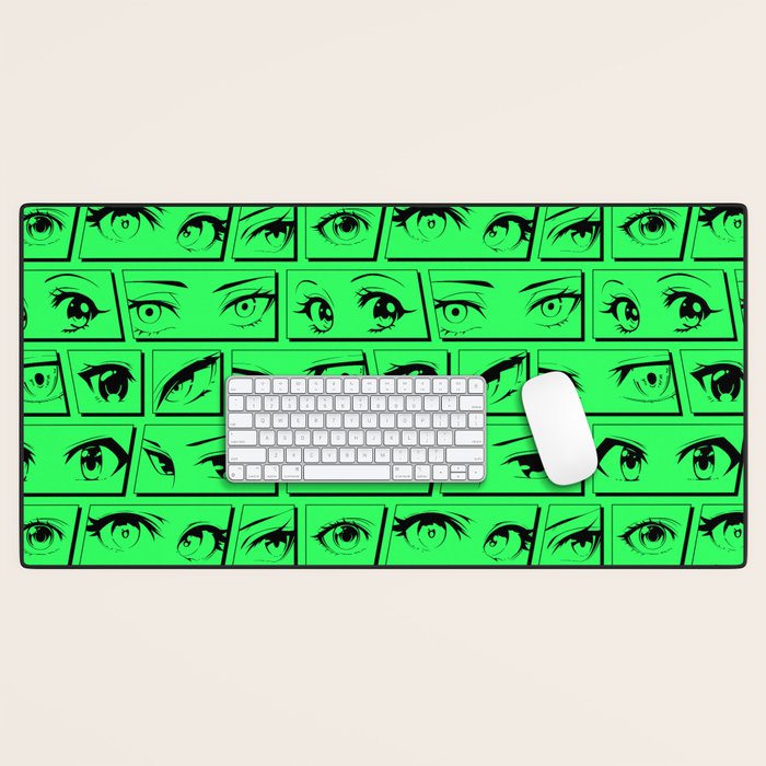 Anime eye cartoon comic art pattern Desk Mat Gallery Image 1