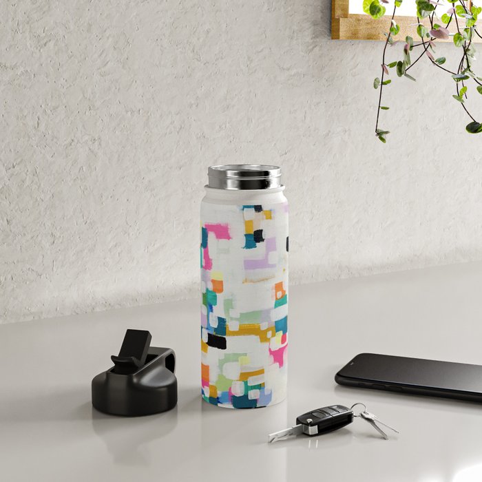 A Thousand Springs Blooming #3 Fun Colorful Abstract Painting by Ejaaz Haniff Water Bottle Gallery Image 4