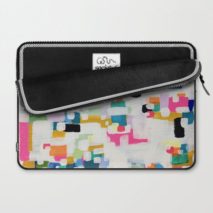 A Thousand Springs Blooming #3 Fun Colorful Abstract Painting by Ejaaz Haniff Laptop Sleeve Gallery Image 2