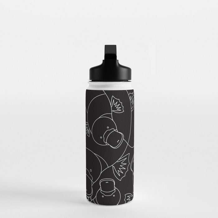 Minimalist Platypus Black and White Water Bottle Gallery Image 3