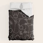 Minimalist Platypus Black and White Comforter Gallery Image 6