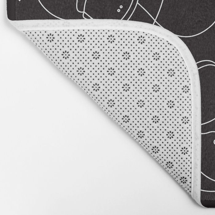 Minimalist Platypus Black and White Bath Mat Gallery Image 2