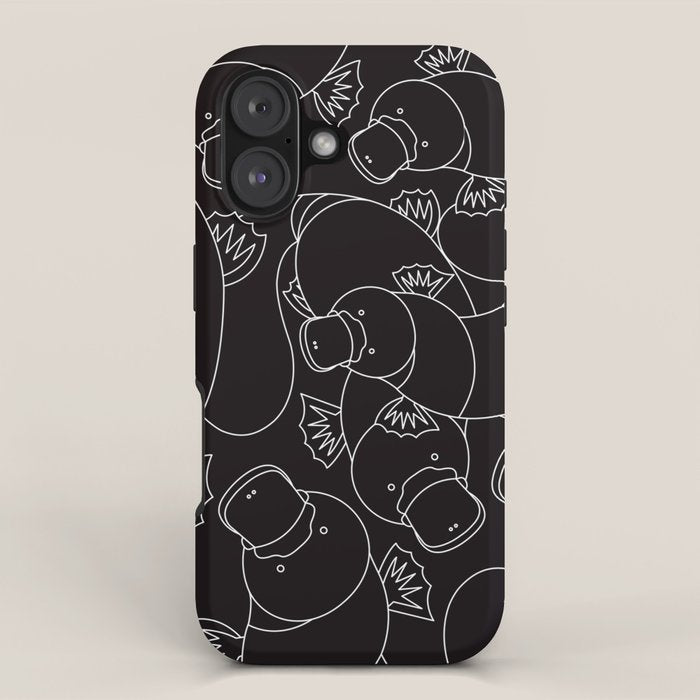 Minimalist Platypus Black and White iPhone Case Gallery Image 1