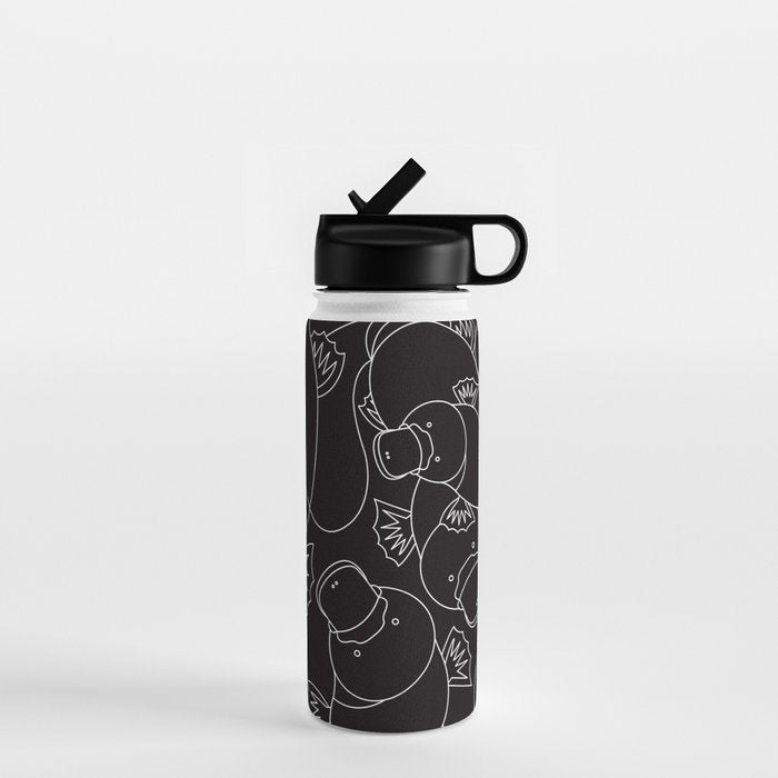 Minimalist Platypus Black and White Water Bottle Gallery Image 1