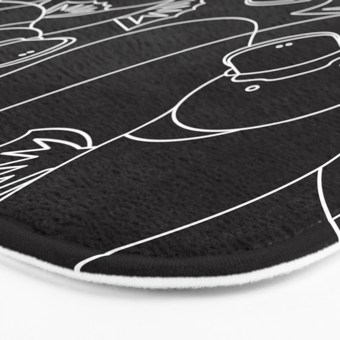 Minimalist Platypus Black and White Bath Mat Gallery Image 3