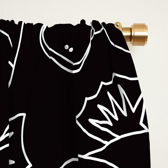 Minimalist Platypus Black and White Window Curtain Gallery Image 2