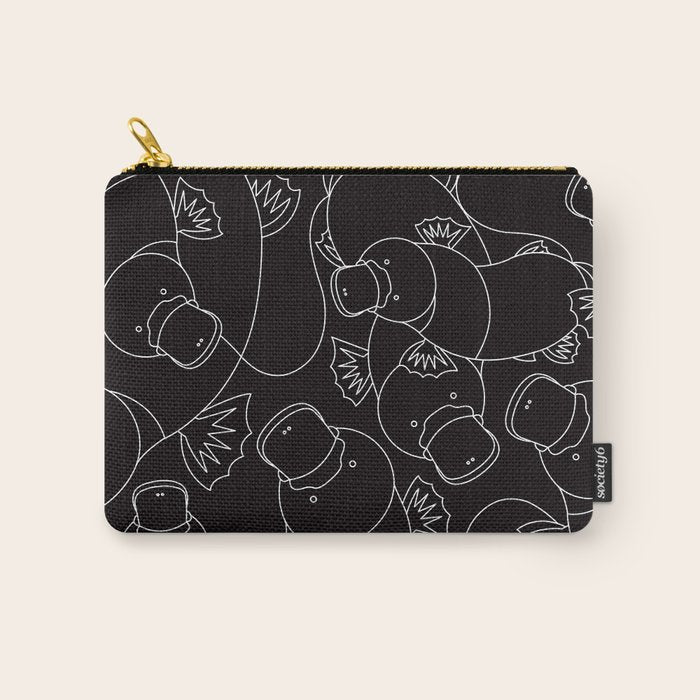 Minimalist Platypus Black and White Carry All Pouch Gallery Image 1