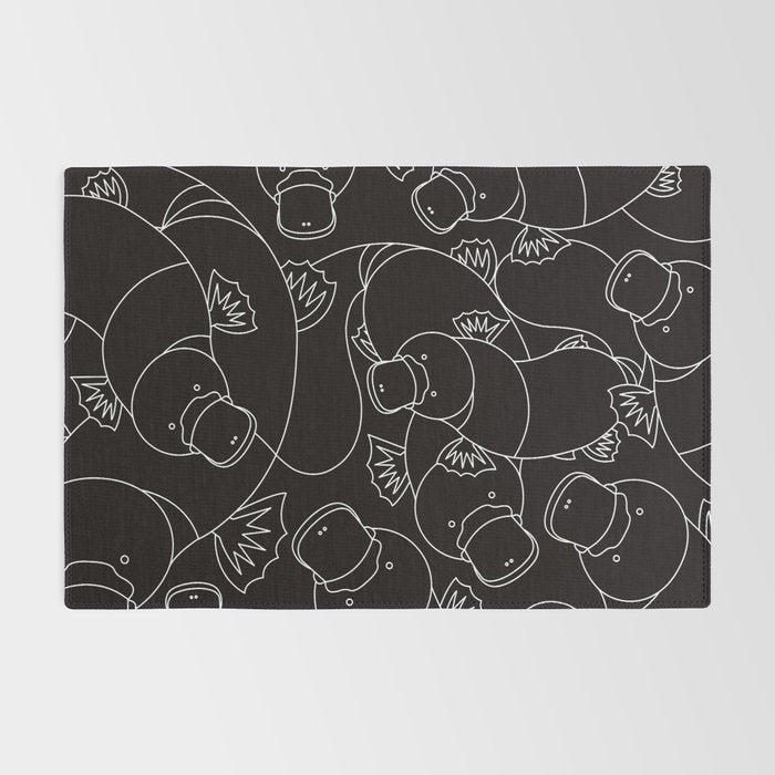Minimalist Platypus Black and White Rug Gallery Image 2