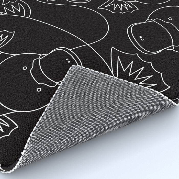 Minimalist Platypus Black and White Rug Gallery Image 4