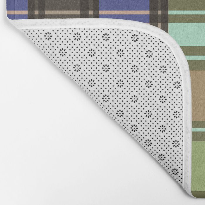 Fusion Colorful Toned Grids Bath Mat Gallery Image 2