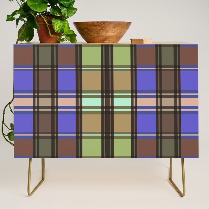 Fusion Colorful Toned Grids Credenza Gallery Image 1