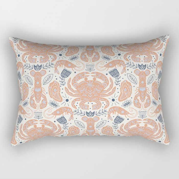 Crustacean Folk Art Rectangular Pillow Gallery Image 2