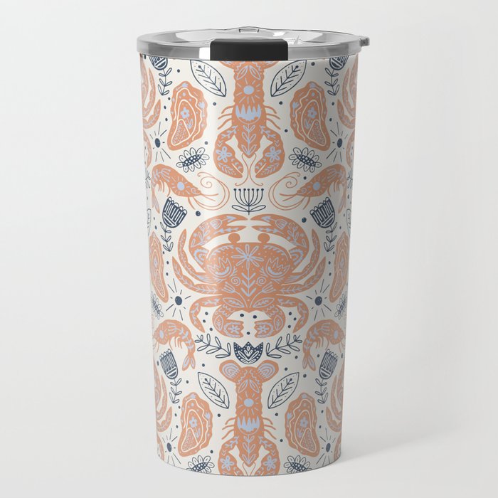 Crustacean Folk Art Travel Mug Gallery Image 1