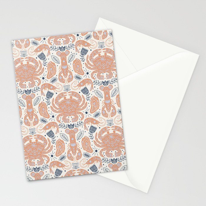 Crustacean Folk Art Stationery Card Gallery Image 2