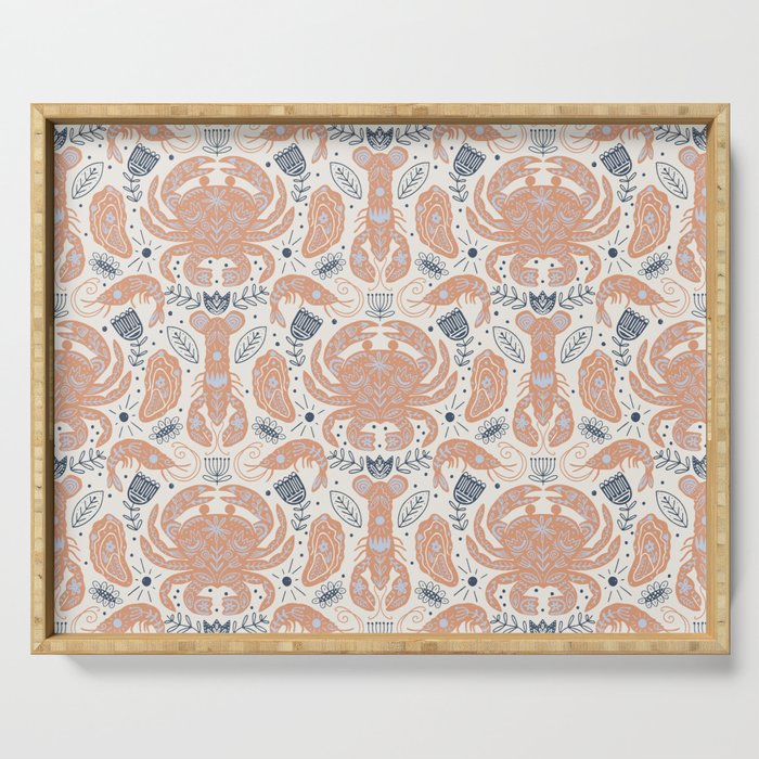 Crustacean Folk Art Serving Tray Gallery Image 1