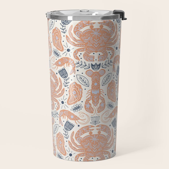 Crustacean Folk Art Travel Mug Gallery Image 2