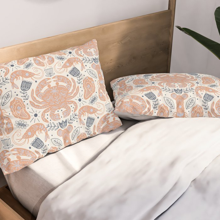 Crustacean Folk Art Pillow Sham Gallery Image 2