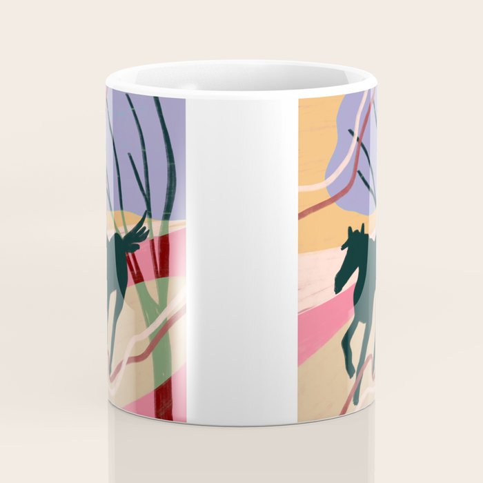 Expressive Running Horse in the Countryside  Coffee Mug Gallery Image 4