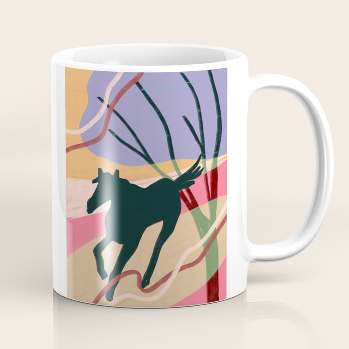 Expressive Running Horse in the Countryside  Coffee Mug Gallery Image 1